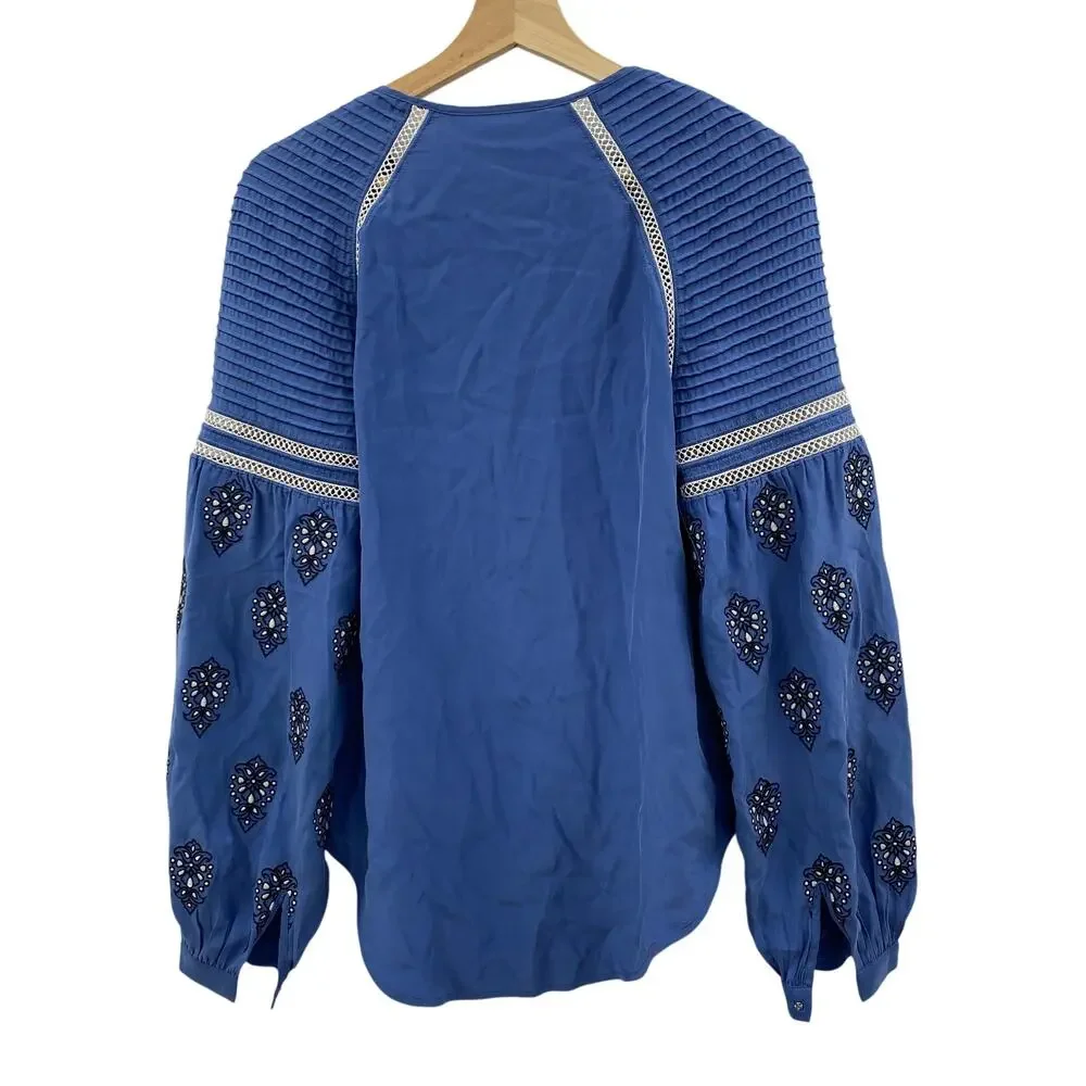 Veronica beard 2 Alpine Silk Embroidered Blouse